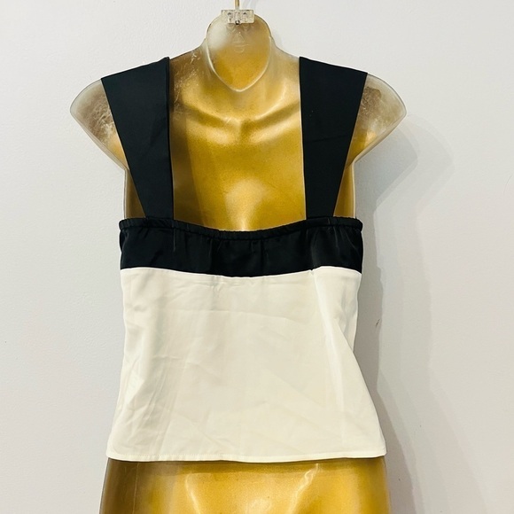 Cider Black & Cream Color Block Tank Top XS | Old Money Minimal Chic Style - Picture 6 of 7